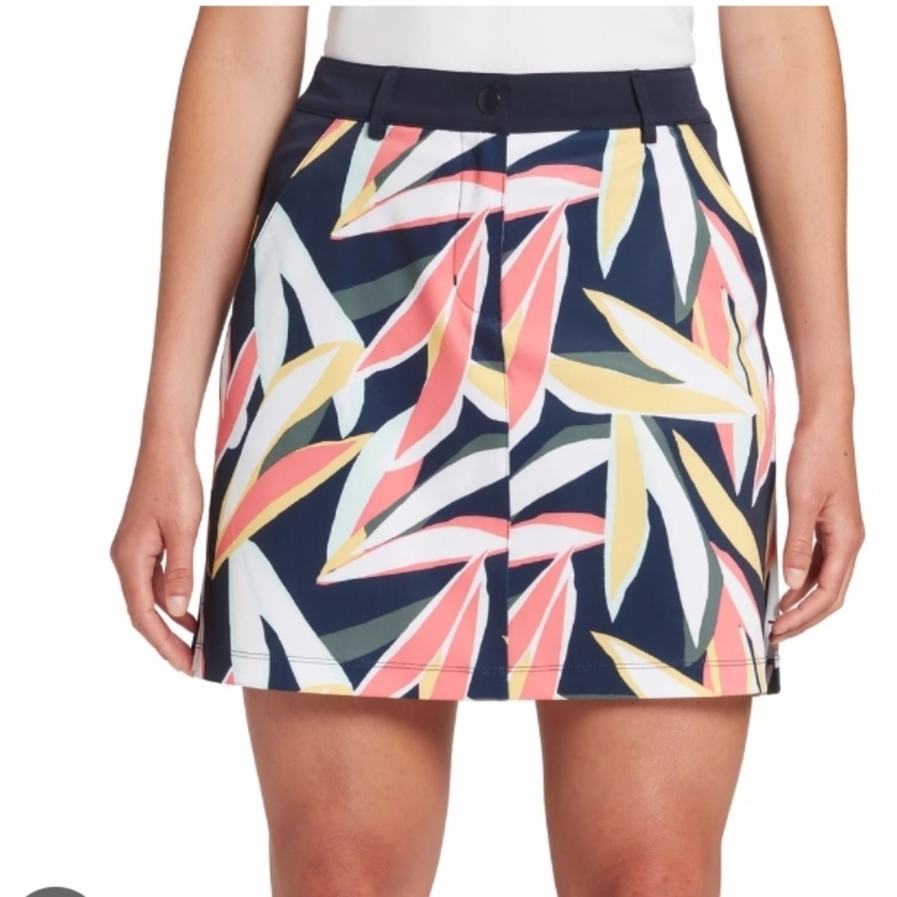 Lady Hagen Desert Getaway Retro Leaf Navy Golf Skort - Picture 3 of 11